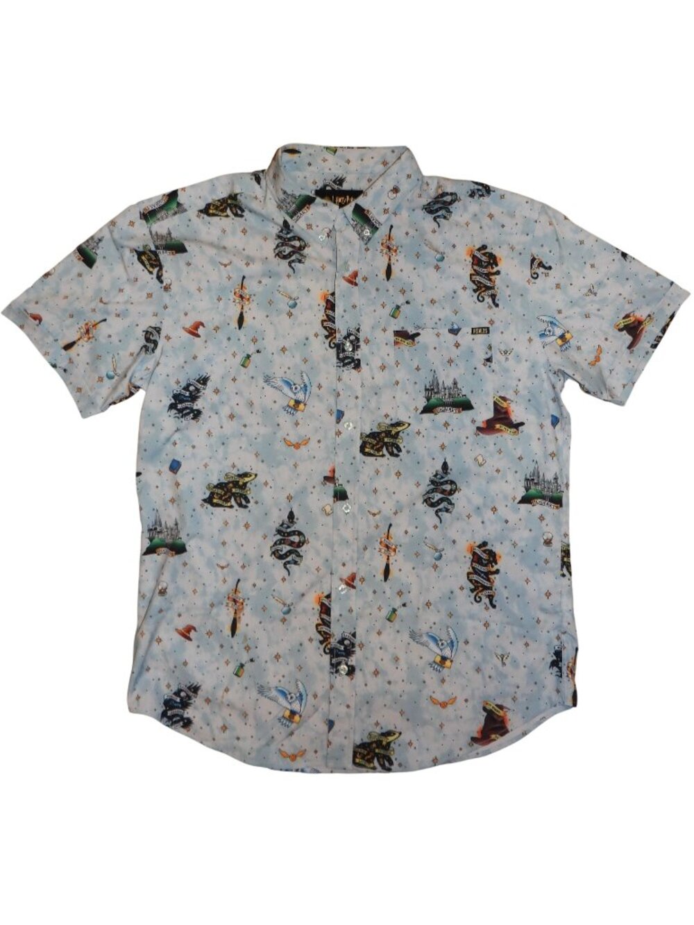 RSVLTS Harry Potter Button Up Hawaiian Dare Mighty Things Kunuflex Shirt XL